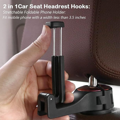 Car Seat Back Hooks with Phone Holder(Pack of 2)